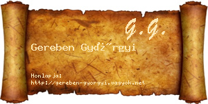 Gereben Györgyi névjegykártya